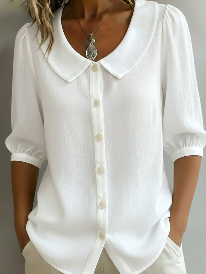 📦📦LAST DAY SAVE 49% ⏰ Retro Peter Pan Collar Button-up Cotton Shirt