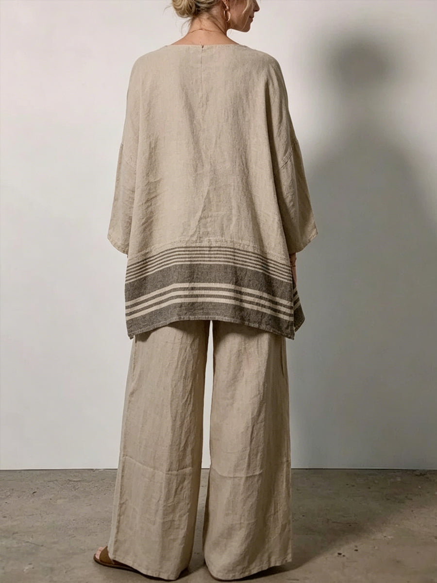 💝💝Women's Simple Design Comfortable Cotton And Linen Set
