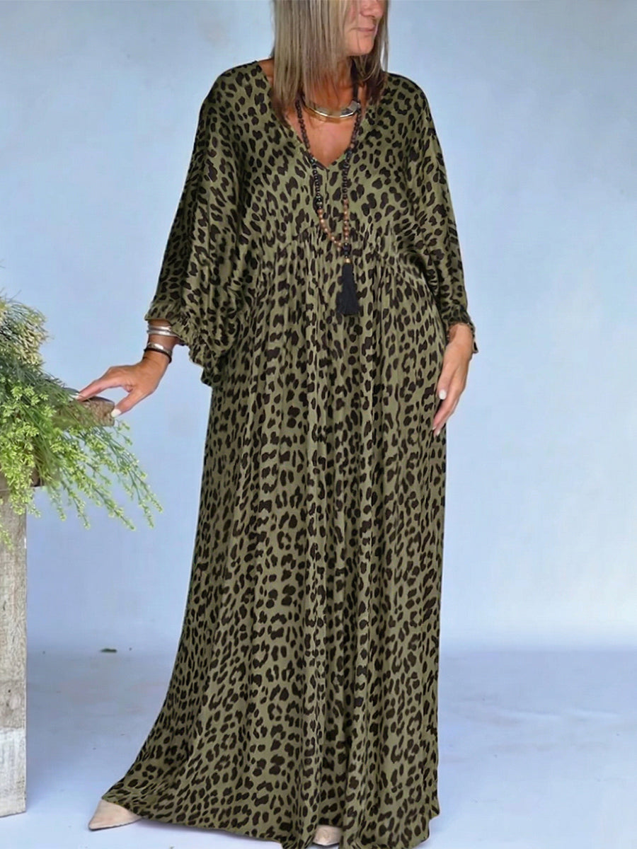 📦📦LAST DAY SAVE 49% ⏰Elegant & Cozy Loose-fit Leopard Print Dress