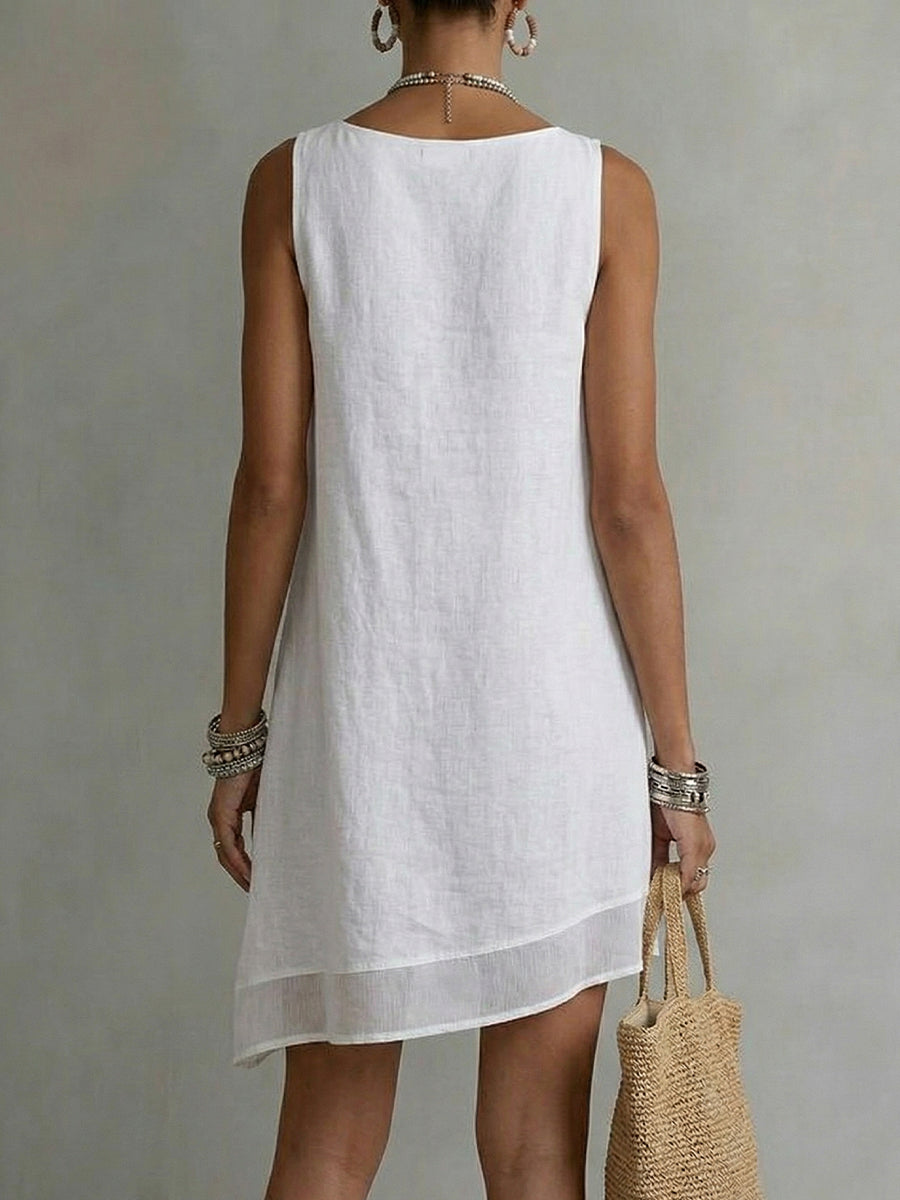 📦📦Mother's Day Sale 49% Off ⏰Women's Bateau Neck Sleeveless Diagonal Skirt Dress