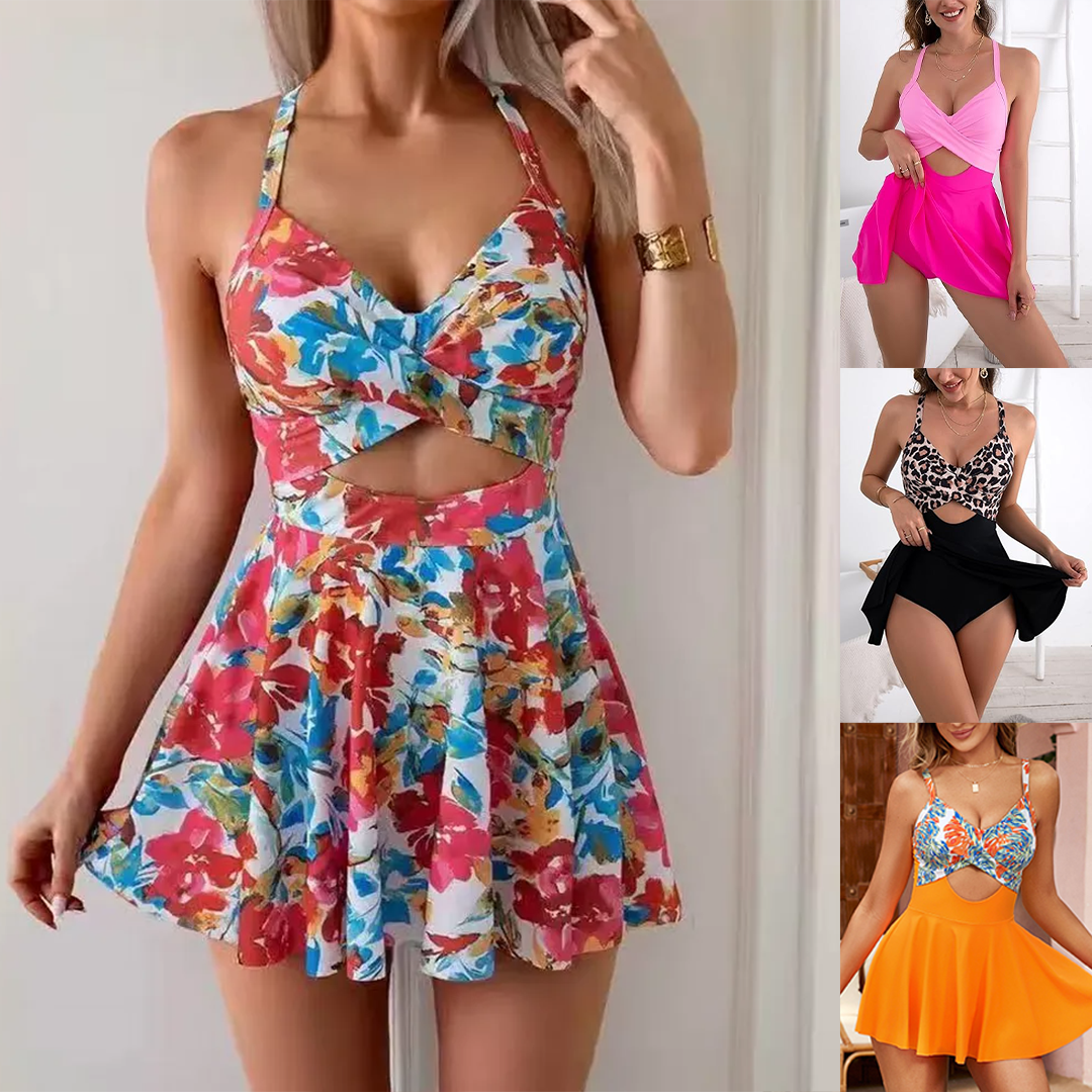 🌷🌷⏳Last Day Special Sale 49% OFF🩱Women's Cutout One Piece Skirt Swimsuit