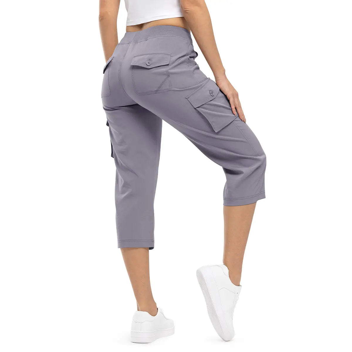📦📦Womens Lightweight Capris Hiking Pants 6 Pockets Quick Dry Cargo Outdoor Trip Loose Shorts COMFY  MOMS OVER 30
