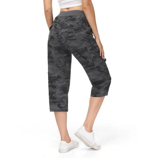 📦📦Womens Lightweight Capris Hiking Pants 6 Pockets Quick Dry Cargo Outdoor Trip Loose Shorts COMFY  MOMS OVER 30