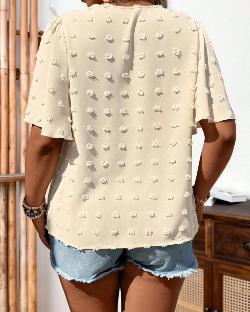 🌷🌷Swiss Dot Lace Butterfly Sleeve Blouse|🔥Buy 2 for Free Shipping