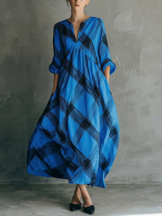 📦📦LAST DAY SAVE 49% ⏰Artistic Brushstroke Print Loose Cotton-linen Dress