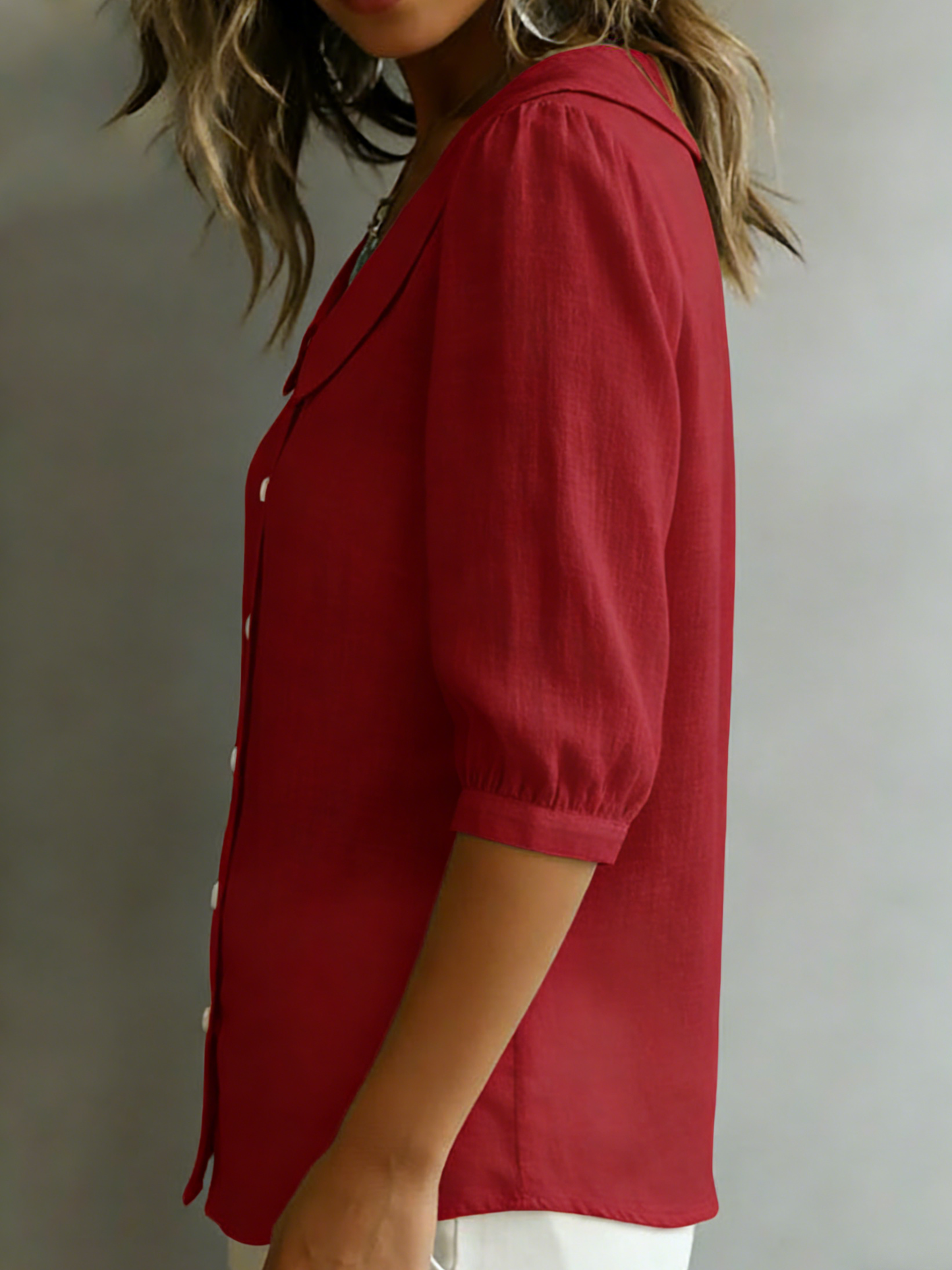 📦📦LAST DAY SAVE 49% ⏰ Retro Peter Pan Collar Button-up Cotton Shirt