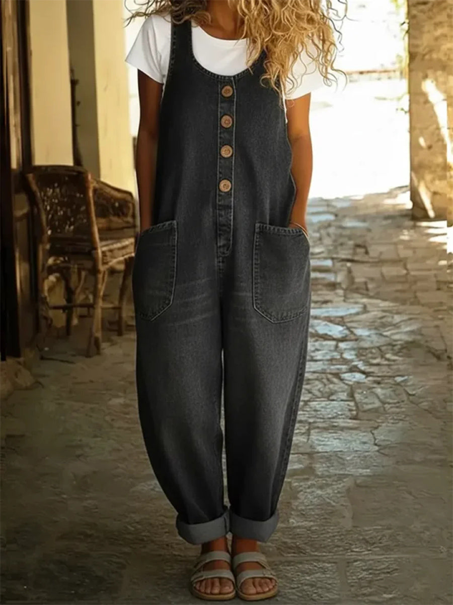 📦📦CLEARANCE SALE🔥 Women's Casual Cotton Vest and Denim Jumpsuit