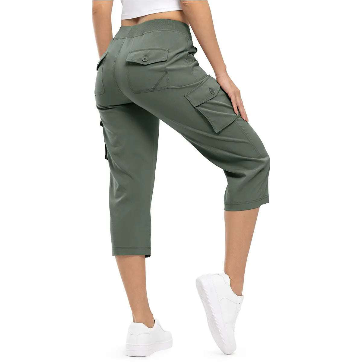 📦📦Womens Lightweight Capris Hiking Pants 6 Pockets Quick Dry Cargo Outdoor Trip Loose Shorts COMFY  MOMS OVER 30