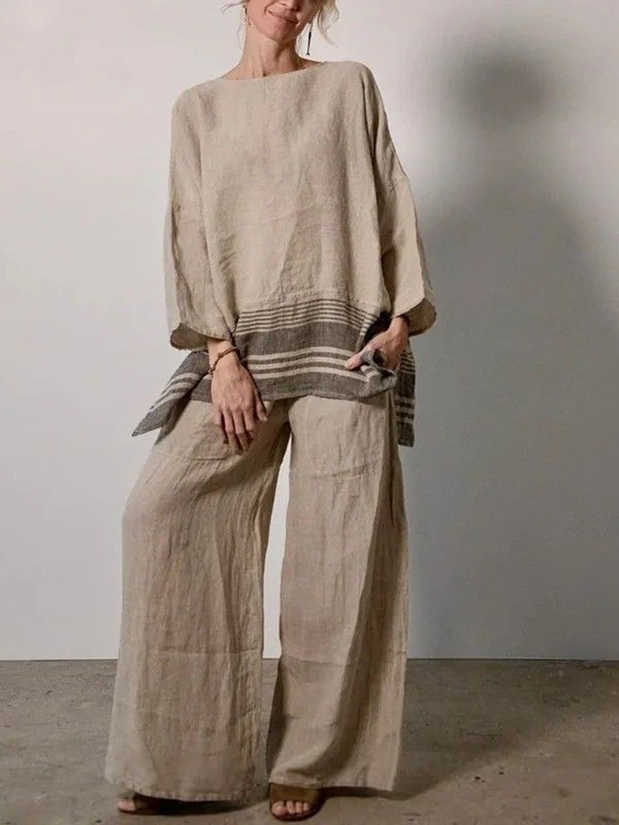 💝💝Women's Simple Design Comfortable Cotton And Linen Set