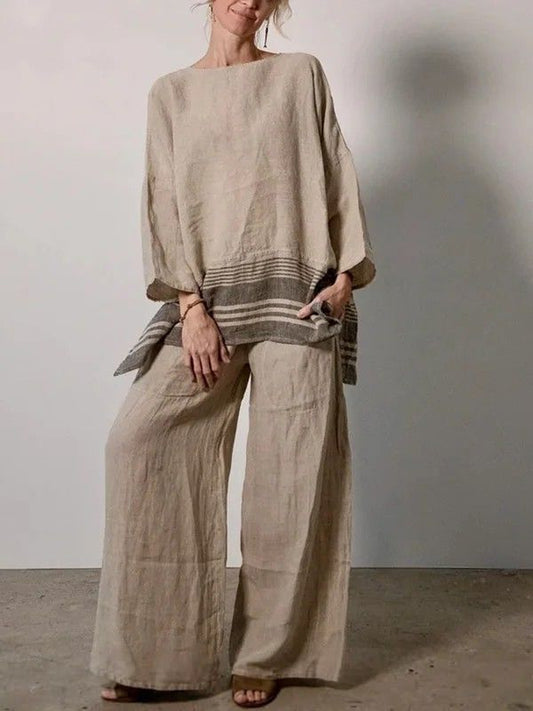 💝💝Women's Simple Design Comfortable Cotton And Linen Set