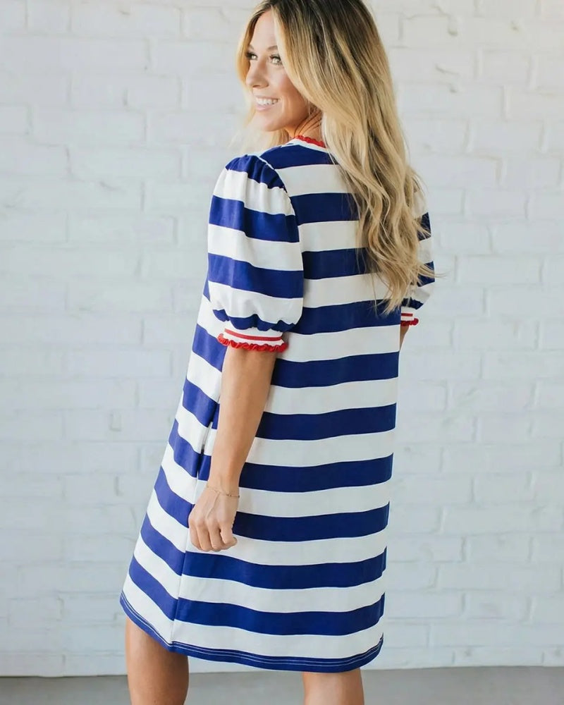 🌷🌷Women's Summer Striped Shift Mini Dress
