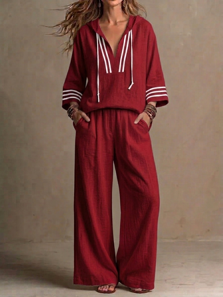 🌷🌷Today 49% off🔥 Women's Casual Loose Cotton-Linen Hooded Set