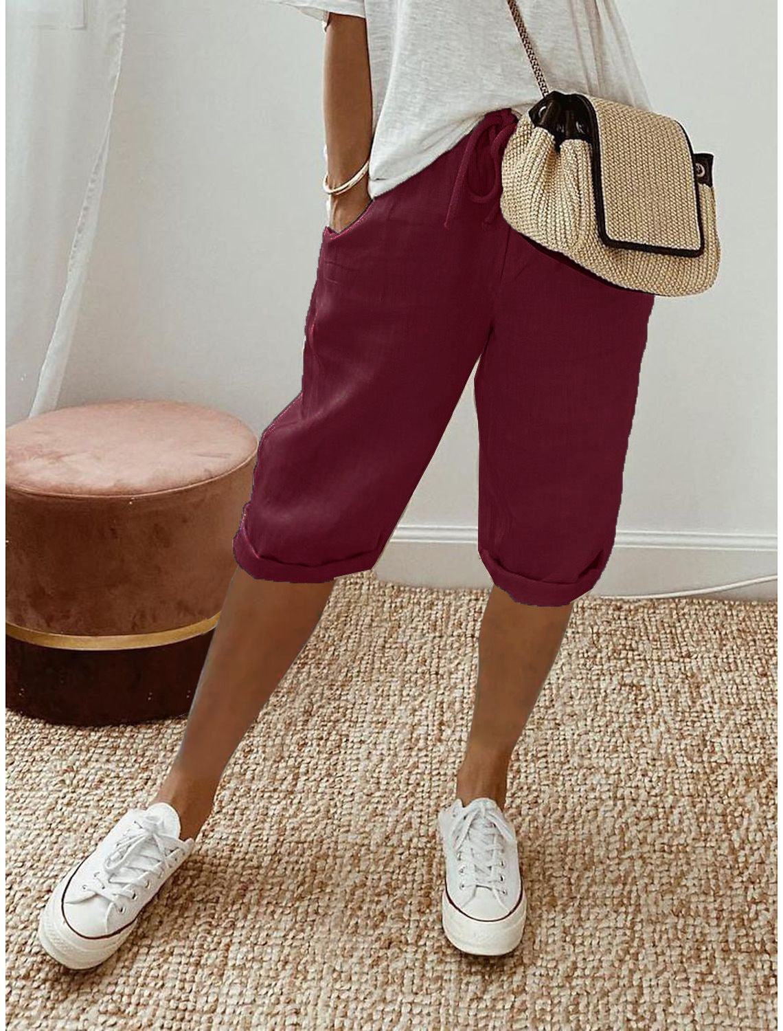 🌷🌷Time-Limited Special Price: 25.99!!⏰Women's Casual Cotton Linen Capris
