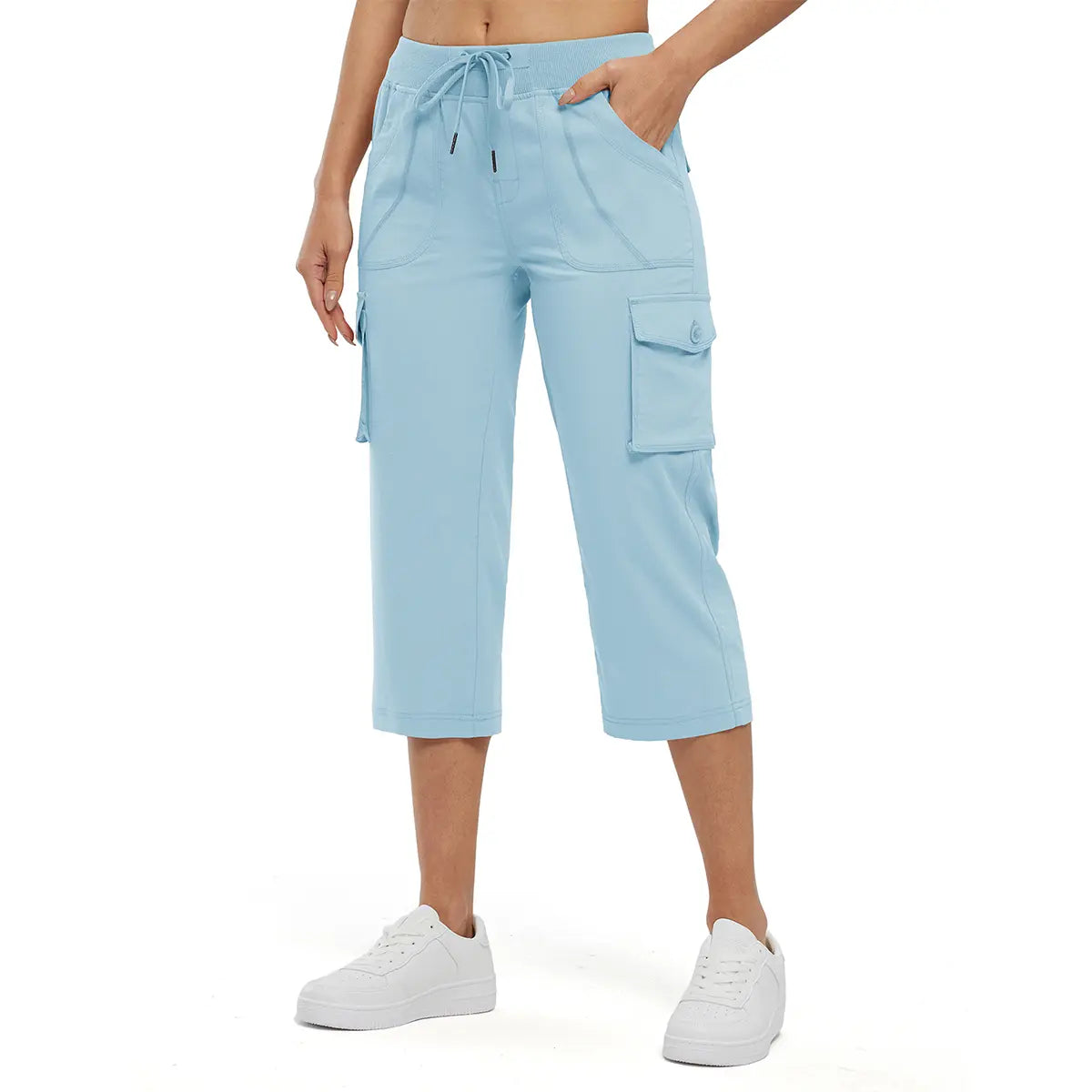 📦📦Womens Lightweight Capris Hiking Pants 6 Pockets Quick Dry Cargo Outdoor Trip Loose Shorts COMFY  MOMS OVER 30