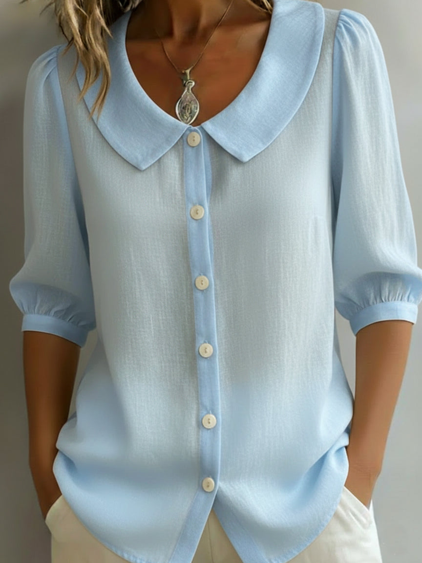📦📦LAST DAY SAVE 49% ⏰ Retro Peter Pan Collar Button-up Cotton Shirt