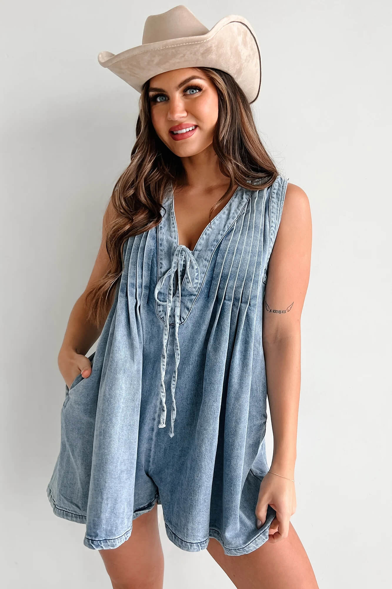 🌷🌷Texas Babydoll Denim Romper