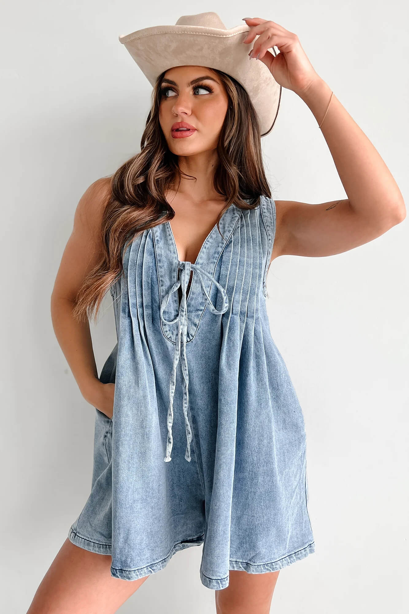 🌷🌷Texas Babydoll Denim Romper