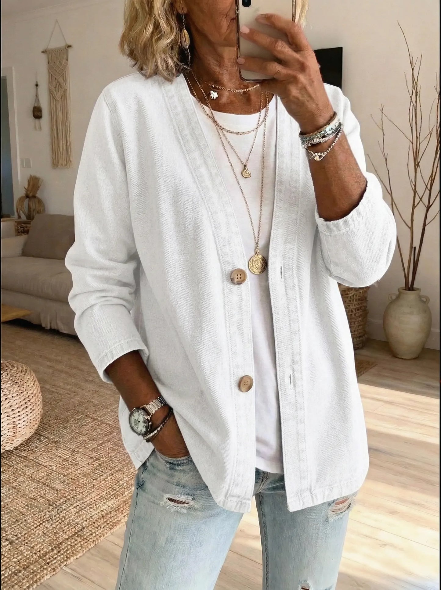 🌷🌷Dariah - Denim Button Coat