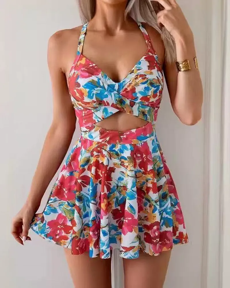 🌷🌷⏳Last Day Special Sale 49% OFF🩱Women's Cutout One Piece Skirt Swimsuit