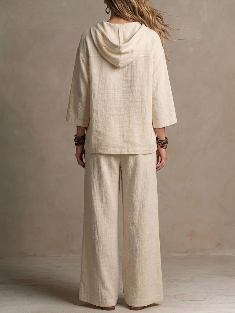 🌷🌷Today 49% off🔥 Women's Casual Loose Cotton-Linen Hooded Set