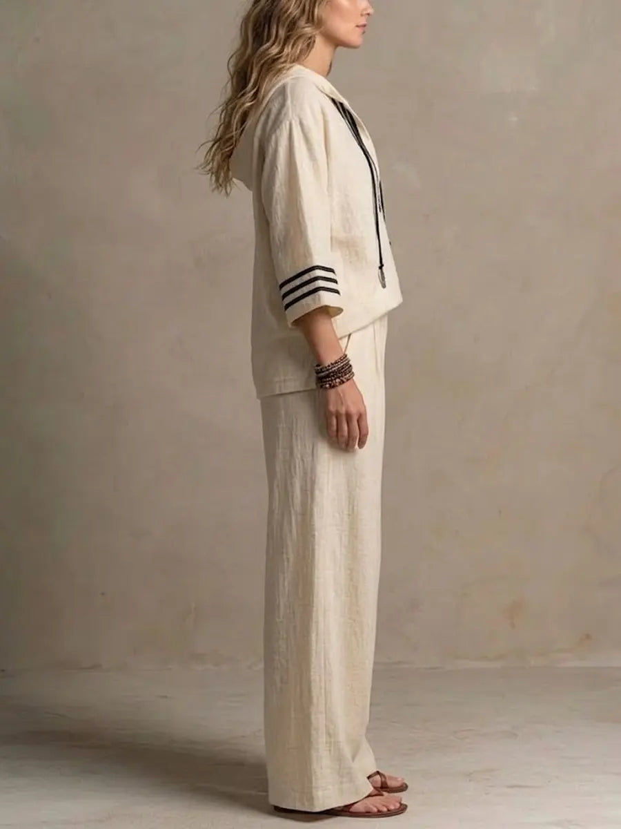 🌷🌷Today 49% off🔥 Women's Casual Loose Cotton-Linen Hooded Set