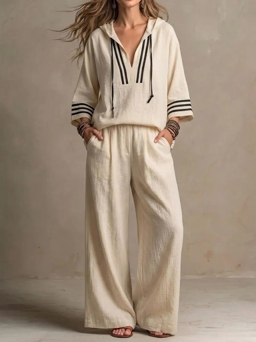 🌷🌷Today 49% off🔥 Women's Casual Loose Cotton-Linen Hooded Set