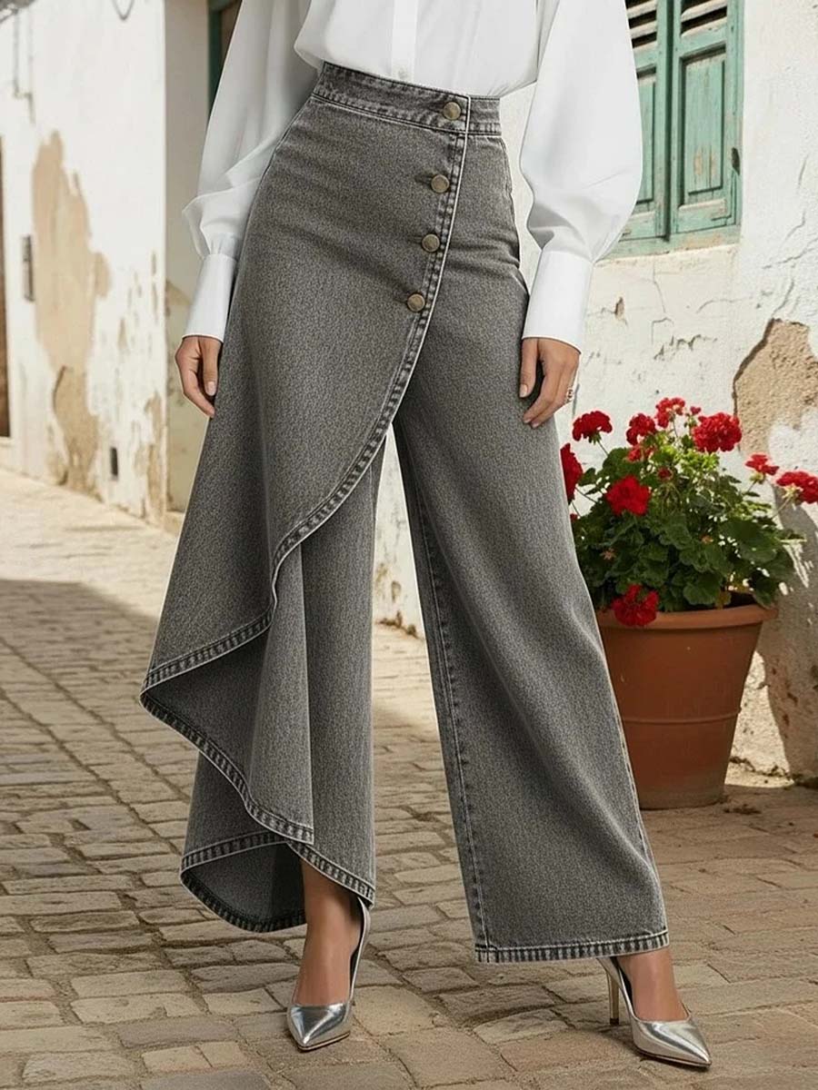 ✨✨Women's High-waisted Relaxed Fit Wide-leg Jeans With A Stylish Design.