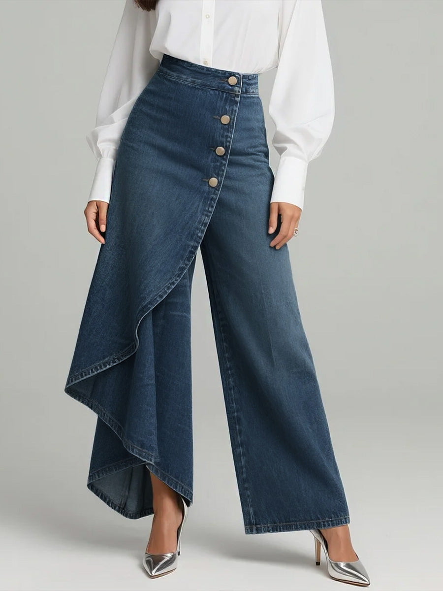 ✨✨Women's High-waisted Relaxed Fit Wide-leg Jeans With A Stylish Design.