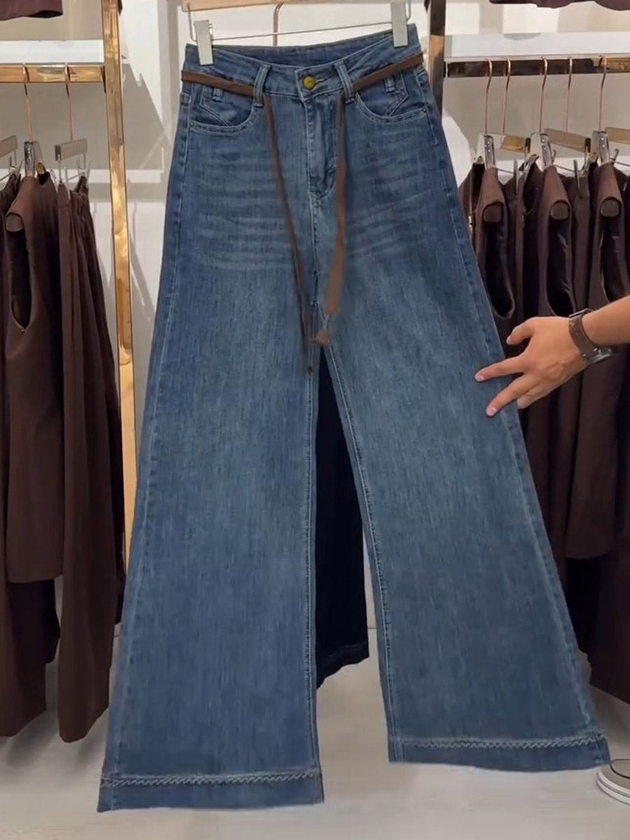 📦📦Women's High-waisted Casual Loose-fitting Wide-leg Jeans