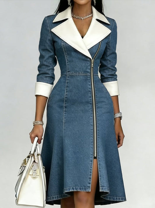 📦📦Buy 2 PCS for free shipping🔥Women's Slim-fit Patchwork Denim Dress