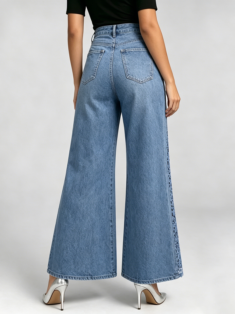 💝💝Stylish Lace-paneled Flared Jeans
