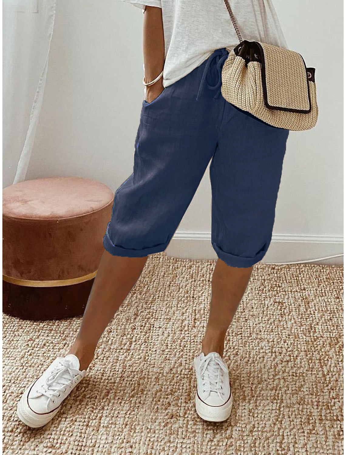 🌷🌷Time-Limited Special Price: 25.99!!⏰Women's Casual Cotton Linen Capris