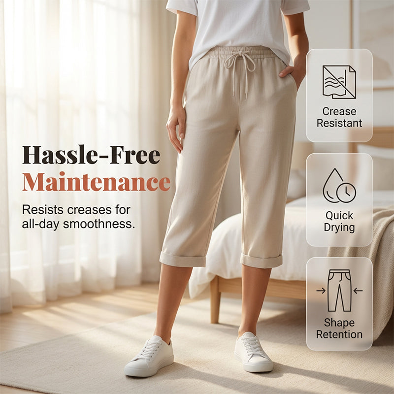 🌷🌷Time-Limited Special Price: 25.99!!⏰Women's Casual Cotton Linen Capris