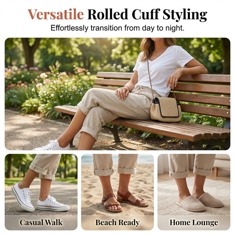 🌷🌷Time-Limited Special Price: 25.99!!⏰Women's Casual Cotton Linen Capris