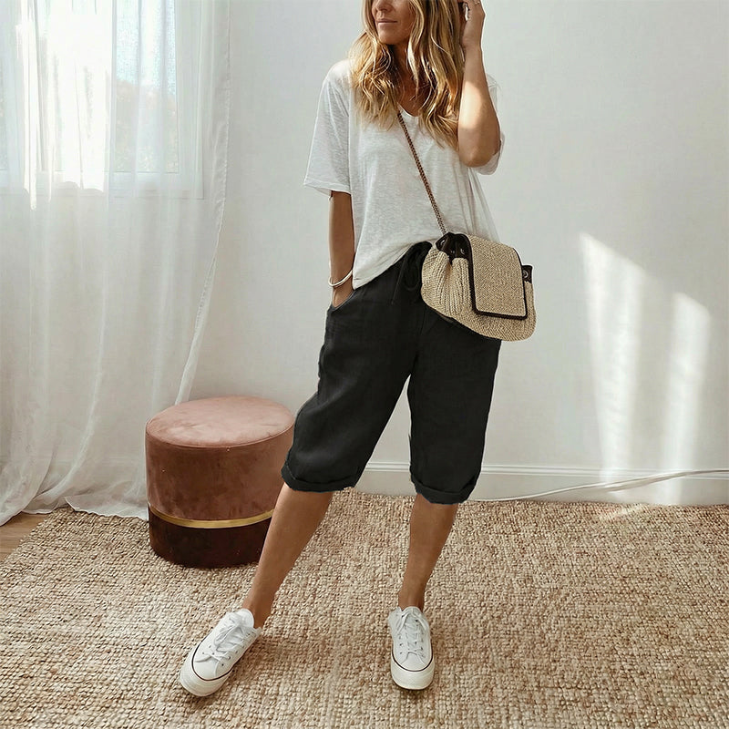 🌷🌷Time-Limited Special Price: 25.99!!⏰Women's Casual Cotton Linen Capris