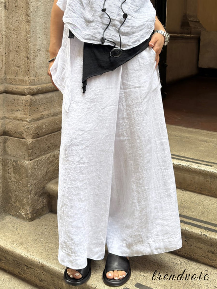 🔥Women's Cotton And Linen Casual Wide Leg Pants