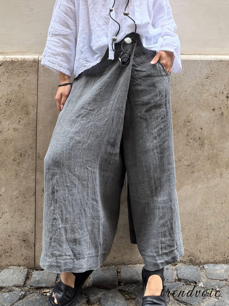 🔥Women's Cotton And Linen Casual Wide Leg Pants