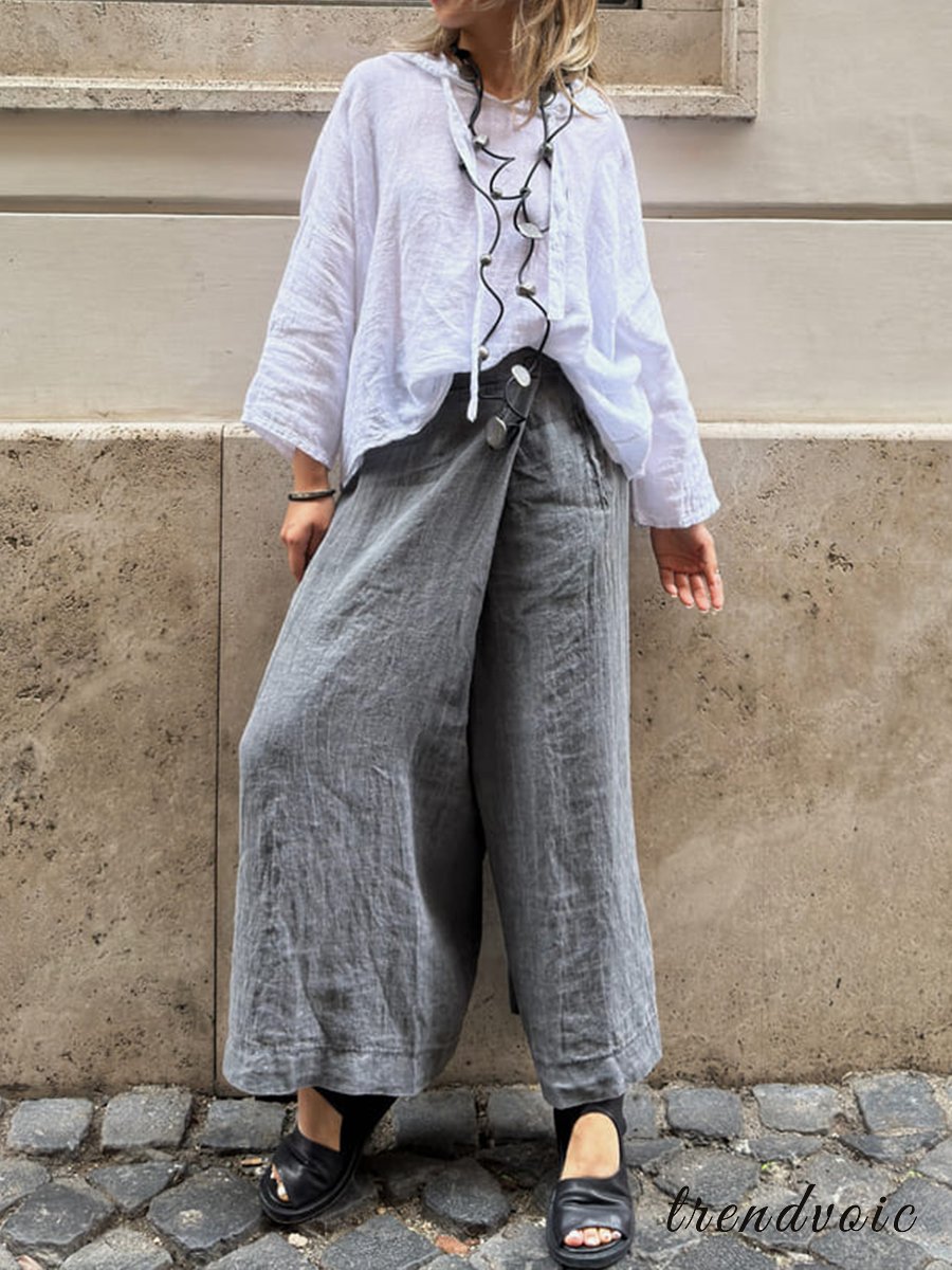 🔥Women's Cotton And Linen Casual Wide Leg Pants
